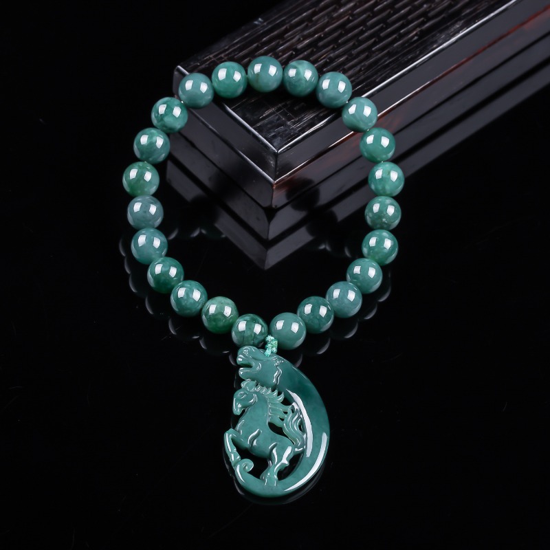 Luxury Gifts Jewelry & Watches Namfleg Mostar - Natural Jadeite Blue Water Zodiac Horse