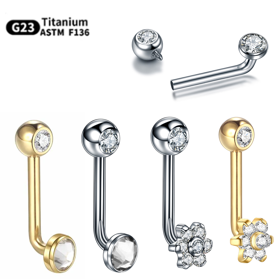 Christina Jewelry & Watches Marguerite Ørestik Forgyldt Sølv - 1PC Titanium Christina Vertical Hood Piercings