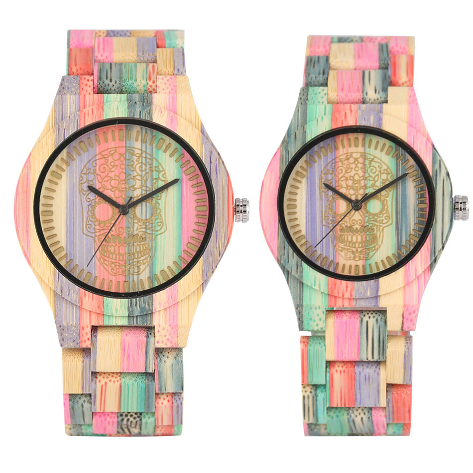Vintage Pocket Watch - Vintage Stylish Colorful Bamboo Wood Quartz