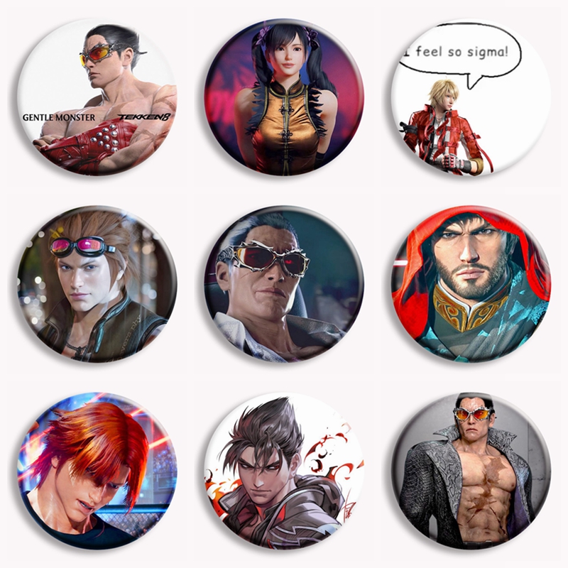 Vintage Brooch Pin - Hot Game Tekken 8 Character Anime