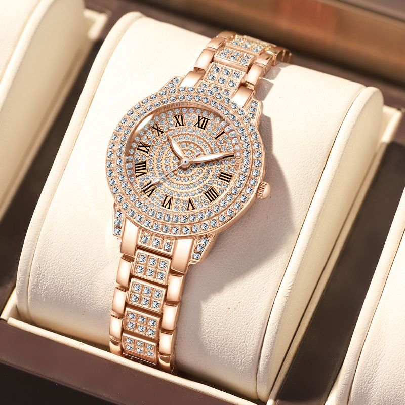 Jewelry Watches For Kids - Diamond Roman Pattern Women Quartz Watch