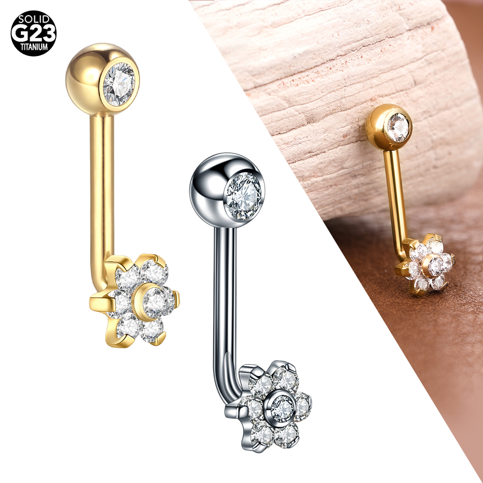 Christina Jewelry & Watches Marguerite Ørestik Forgyldt Sølv - 1/5PCS Titanium CZ Crystal Flower Christina