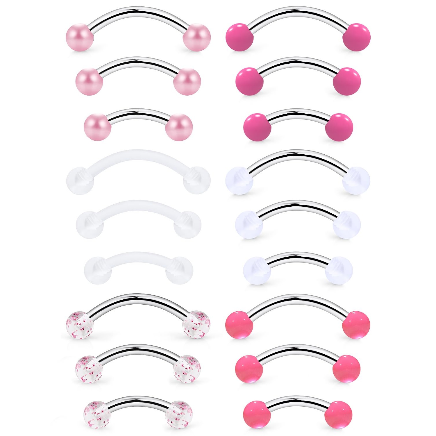 Christina Jewelry & Watches Marguerite Ørestik Forgyldt Sølv - 16g 6/8/10mm Eyebrow Rook Vertical-Labret Anti-Tragus
