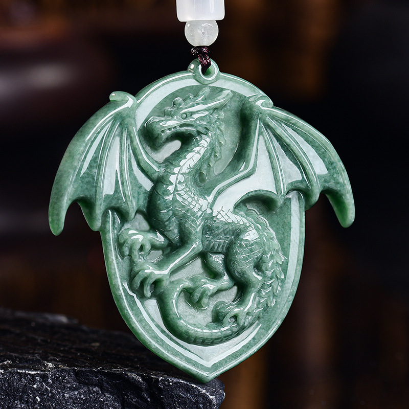 Jewelry & Watches Sp Z Oo Opinie - Natural Burmese Jadeite Dragon Pendant Necklace