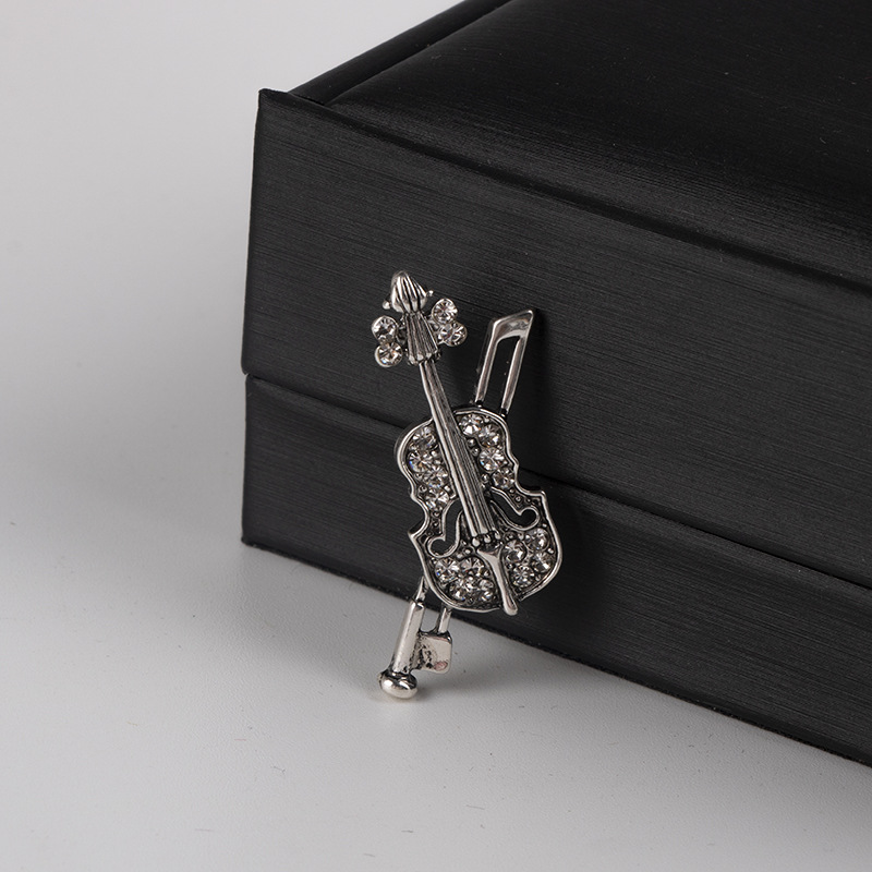Crystal Violin Brooch Jewelry  - Vintage Brooch Pin 评论和价格