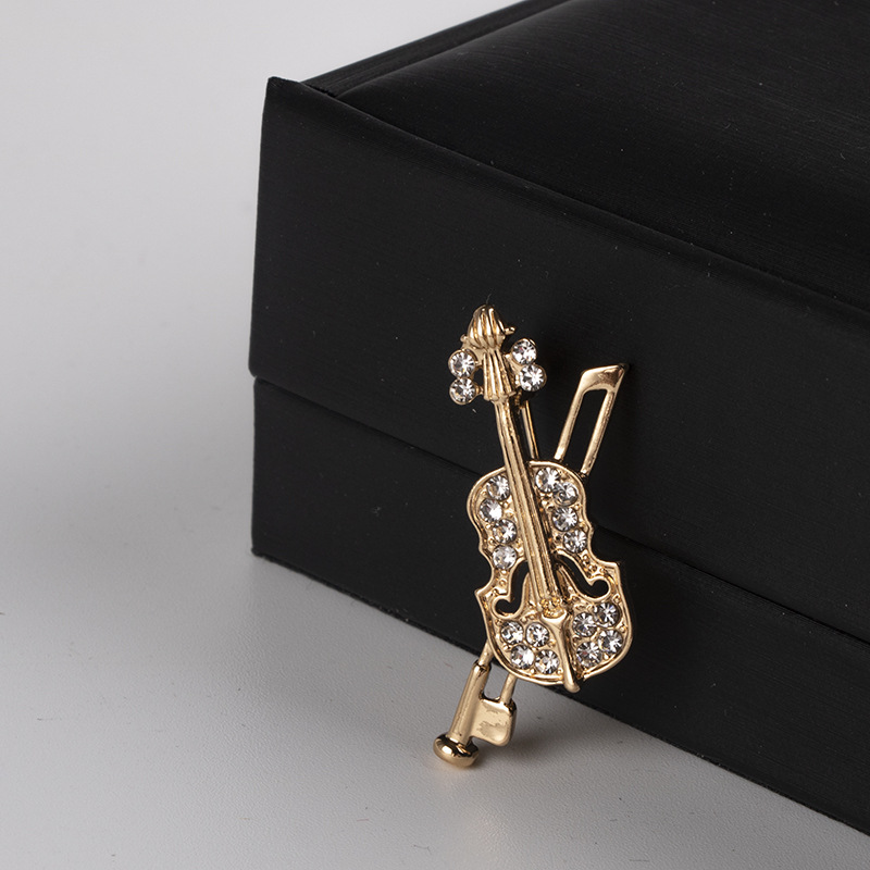 Crystal Violin Brooch Jewelry  - Vintage Brooch Pin 评论和价格