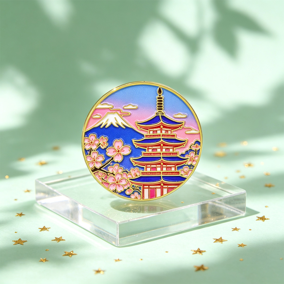Japanese Cherry Blossom Enamel - Vintage Brooch Pin 评论和价格