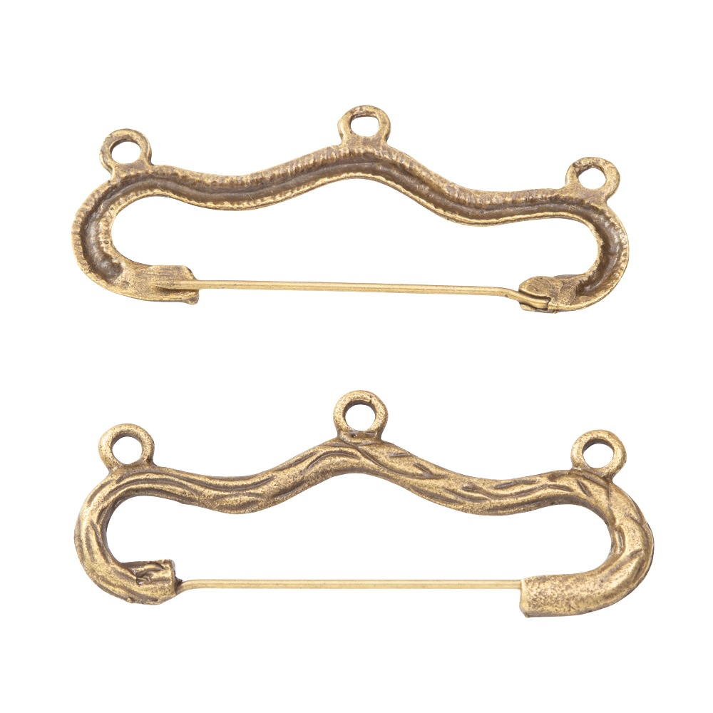 10pcs/LoT Vintage Wave Shape B - Vintage Brooch Pin 评论和价格