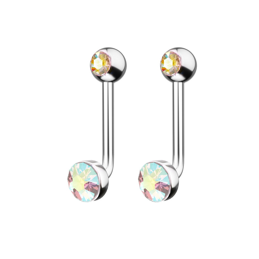 1PC F136 Titanium 14G CZ Gem P - Christina Jewelry & Watches Marguerite Ørestik Forgyldt Sølv 评论和价格