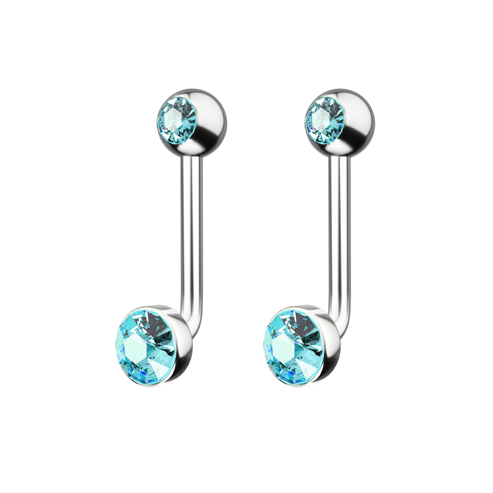 1PC F136 Titanium 14G CZ Gem P - Christina Jewelry & Watches Marguerite Ørestik Forgyldt Sølv 评论和价格
