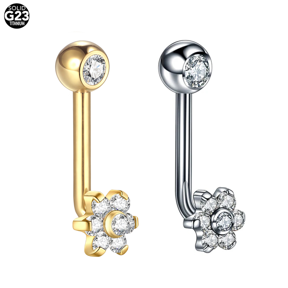1Pc G23 Titanium Crystal Flowe - Christina Jewelry & Watches Marguerite Ørestik Forgyldt Sølv 评论和价格