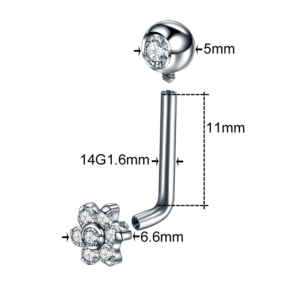 1Pc G23 Titanium Crystal Flowe - Christina Jewelry & Watches Marguerite Ørestik Forgyldt Sølv 评论和价格