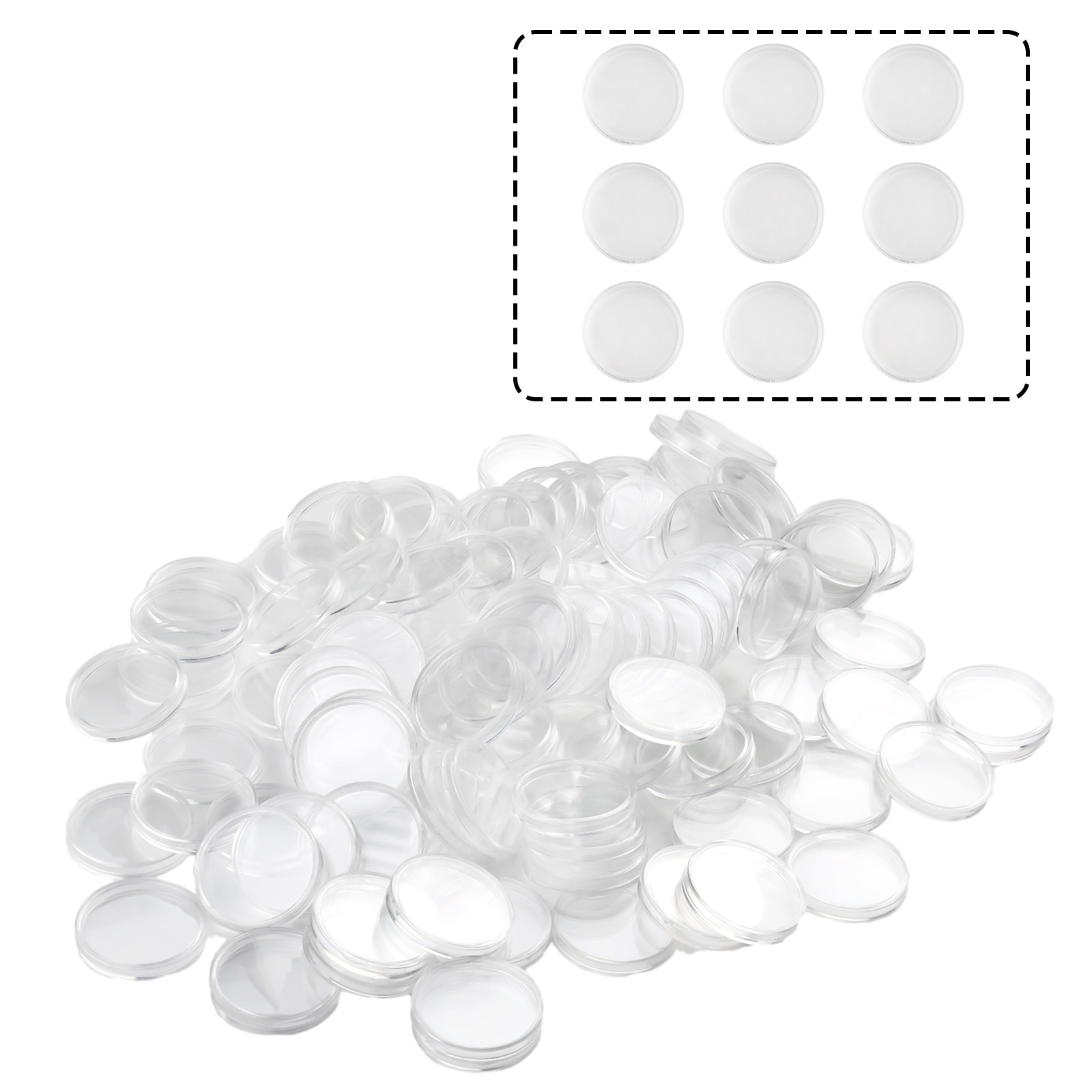100Pcs Transparent Plastic Rou - Collectors Coins Jewelry & Watches Of Smithtown Photos 评论和价格