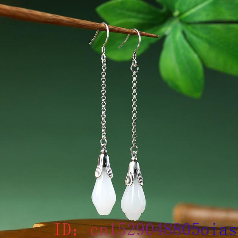 White Real Jade Flower Earring - Luxury Gifts Jewelry & Watches Namfleg Mostar 评论和价格