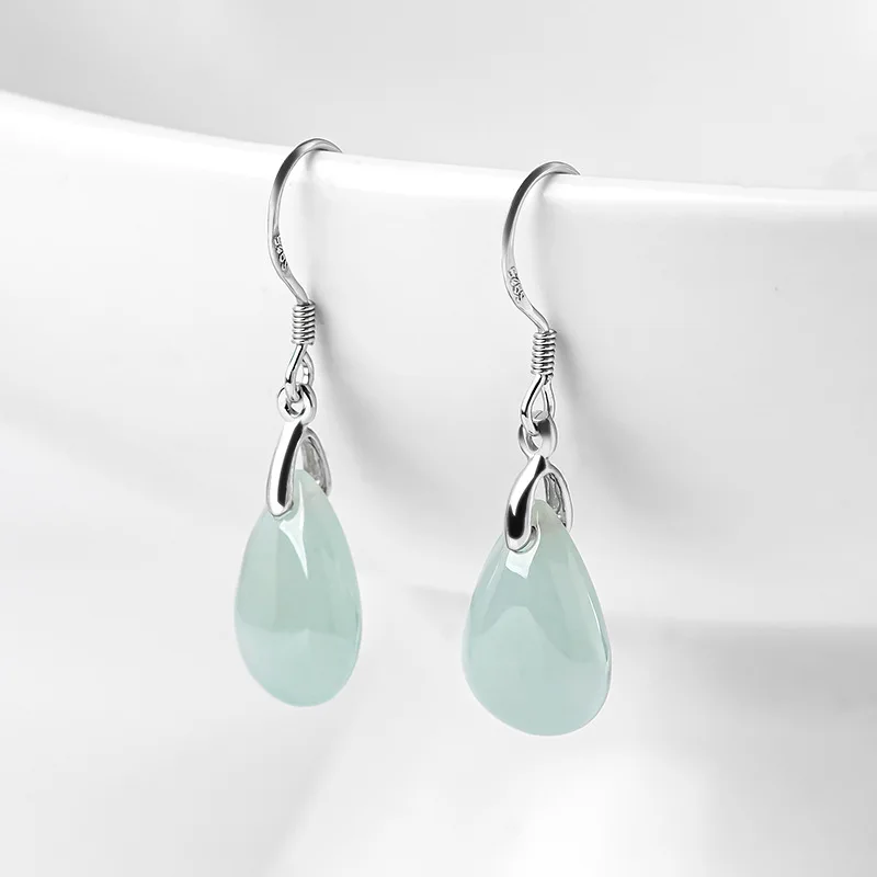 Burmese Jade Water Drop Earrin - Luxury Gifts Jewelry & Watches Namfleg Mostar 评论和价格