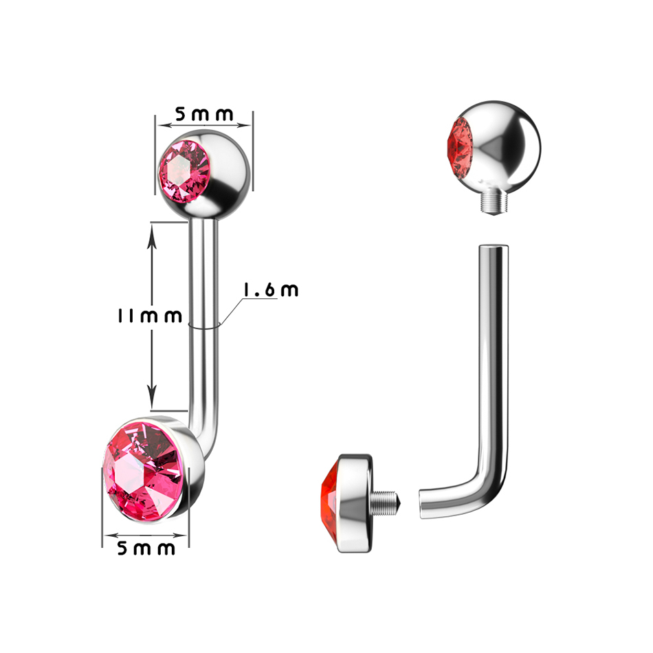 1PC G23 Titanium Crystal Gem C - Christina Jewelry & Watches Marguerite Ørestik Forgyldt Sølv 评论和价格