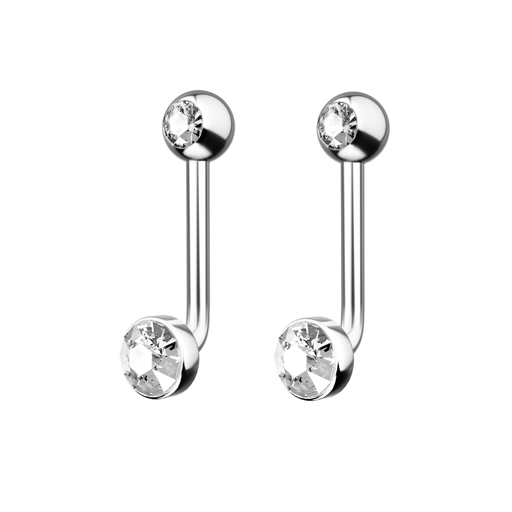 1PC G23 Titanium Crystal Gem C - Christina Jewelry & Watches Marguerite Ørestik Forgyldt Sølv 评论和价格