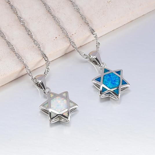 Star of David Opal Pendant Nec - Jewelry & Watches Sp Z Oo Opinie 评论和价格