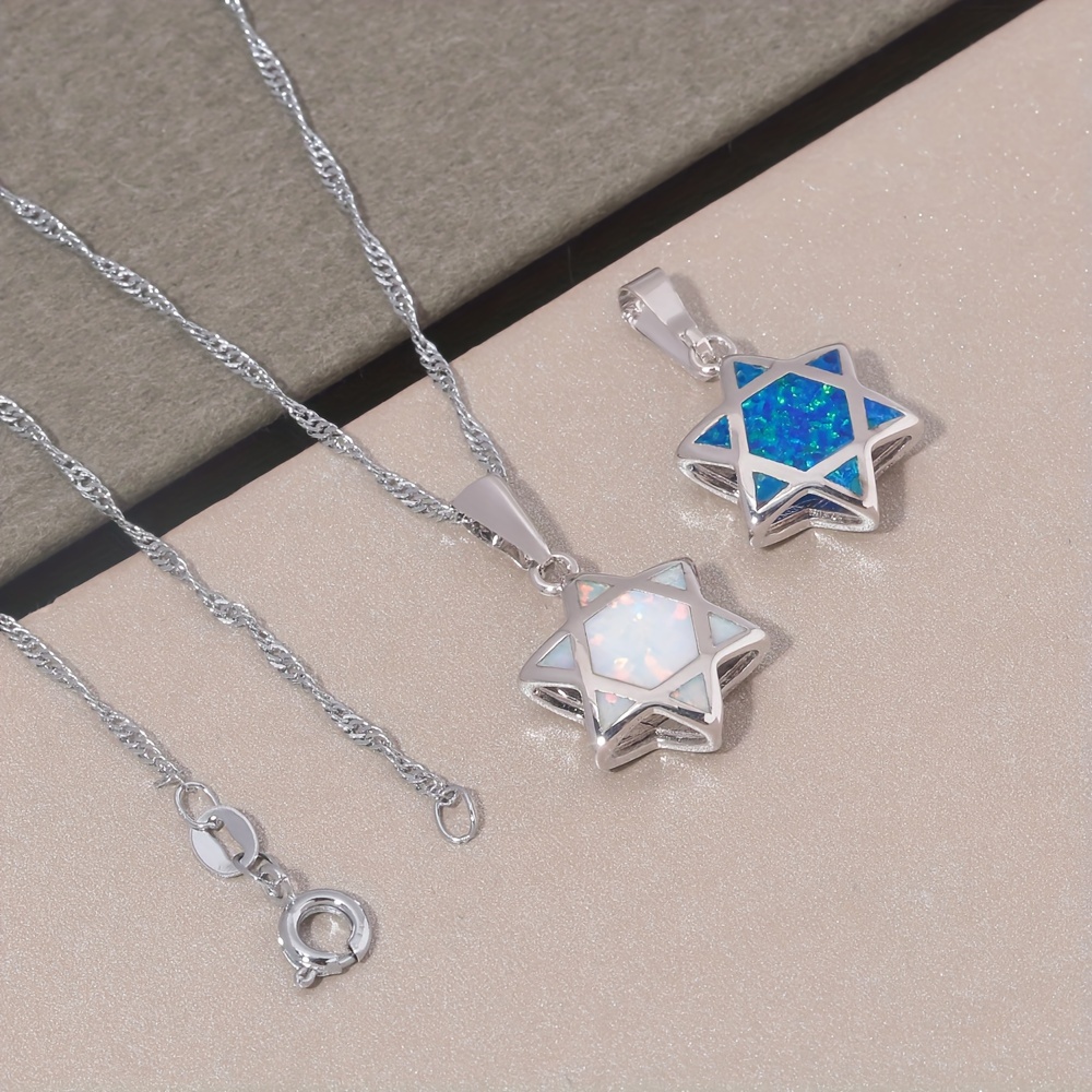 Star of David Opal Pendant Nec - Jewelry & Watches Sp Z Oo Opinie 评论和价格