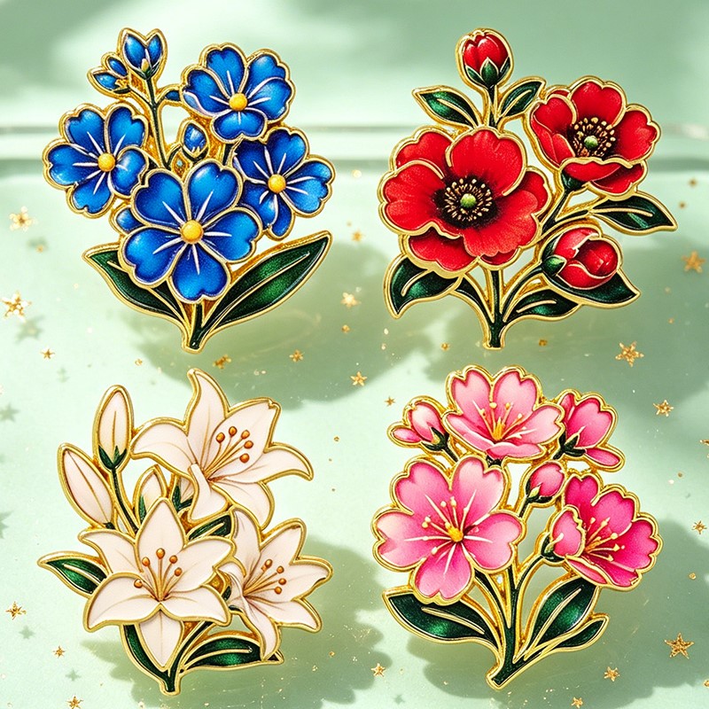 Cute Vintage Colorful Floral E - Vintage Brooch Pin 评论和价格