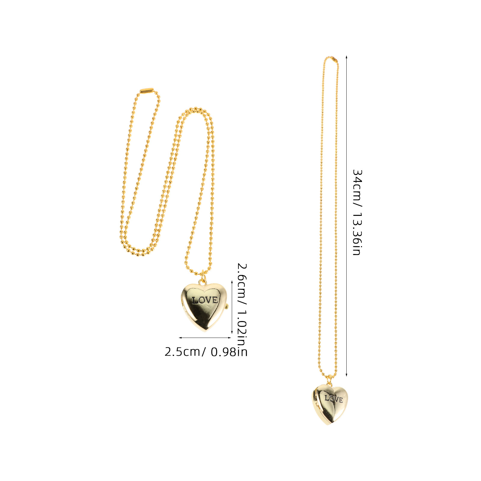 Gold Heart Pocket Watch Locket - Jewelry Watches For Kids 评论和价格